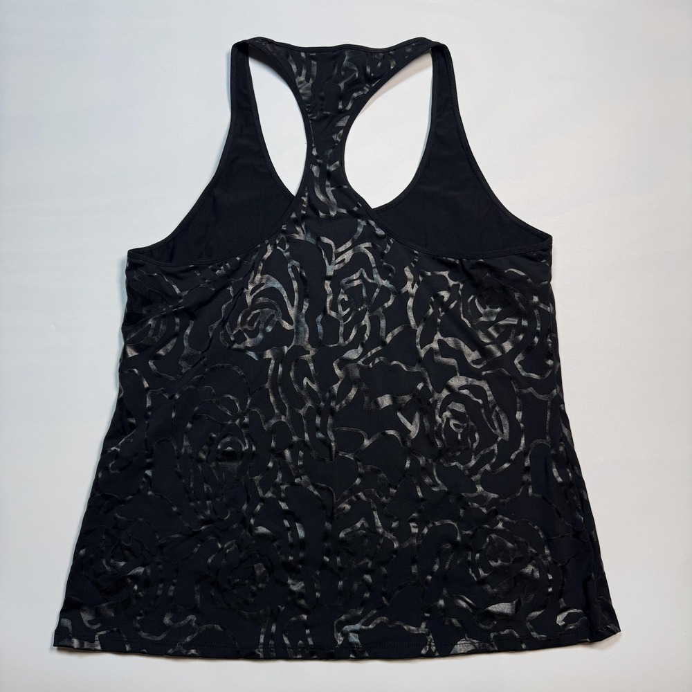 Fabletics Tank Top Womens XL Black Floral Racerback Athletic Workout Gym - Picture 2 of 6